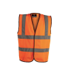 High Visibility Blaze Orange Site Gillet Jacket with Reflective Strips