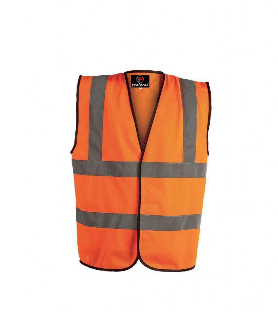 High Visibility Blaze Orange Site Gillet Jacket with Reflective Strips