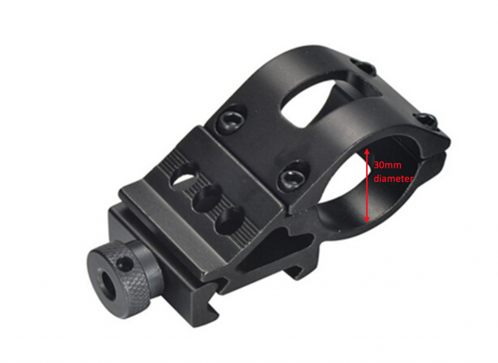 Offset Side Torch 45 Degree Mount with Thumb Screw 30mm